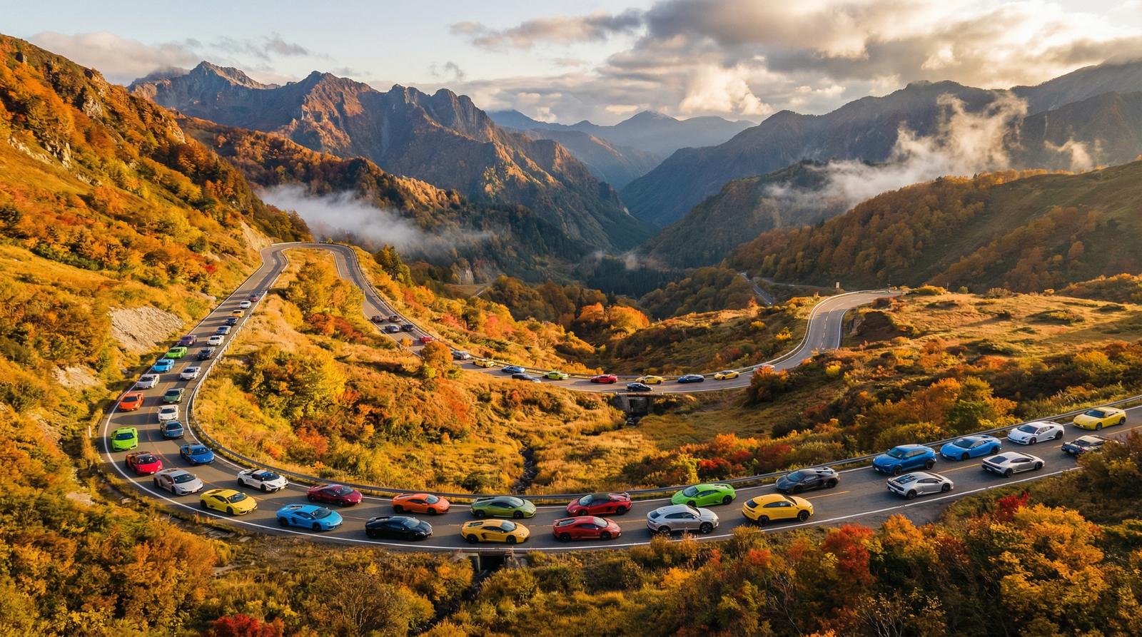 男同网跑车视频-超跑车队山路巡游